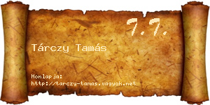 Tárczy Tamás névjegykártya